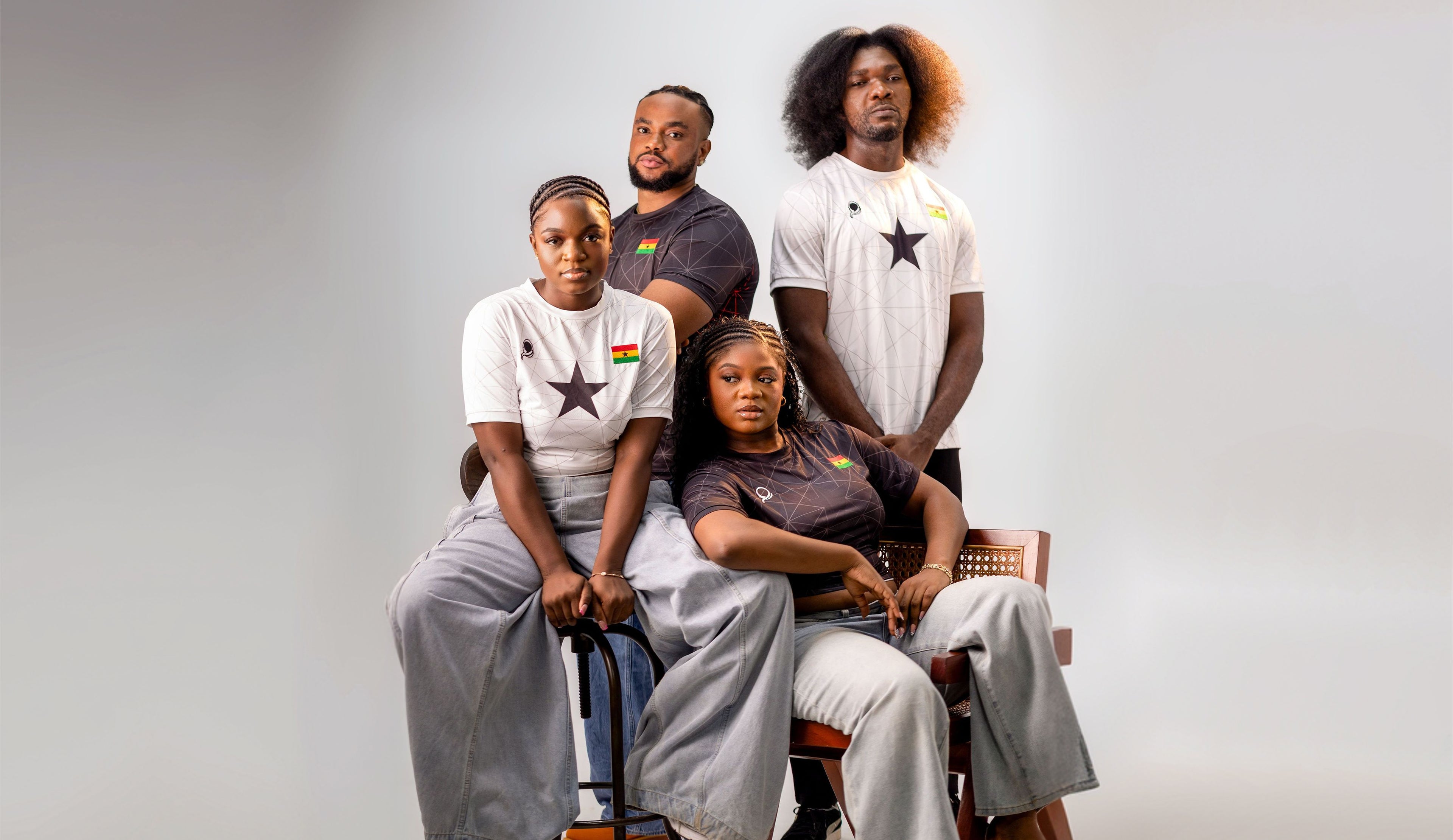 High Priest Ghana Jerseys worn by 4 Ghanaian youth