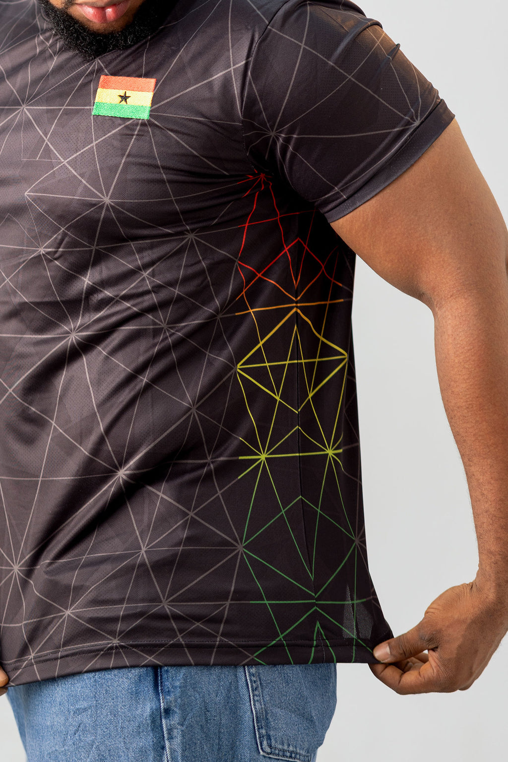 Ghana Pentagram Jersey - Black